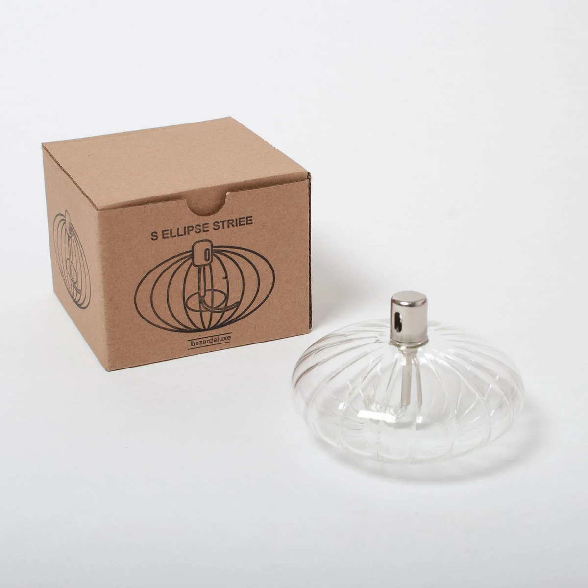 Öllampe bazardeluxe “Ellipse Clear Stripes” | Glas | Zeitloser Klassiker für dein Zuhause