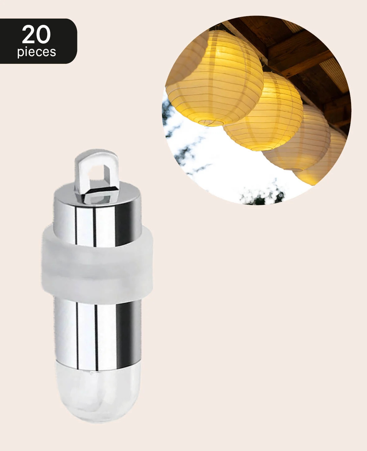 Mini LED Lichter für Lampions, Laternen & Ballone – Warmweiss, 20 Stk.