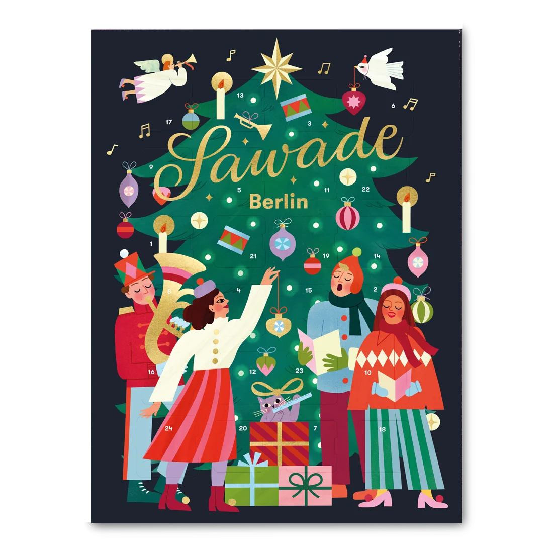 Adventskalender Sawade “Tannenbaum alkoholfrei” | Edler Pralinenkalender