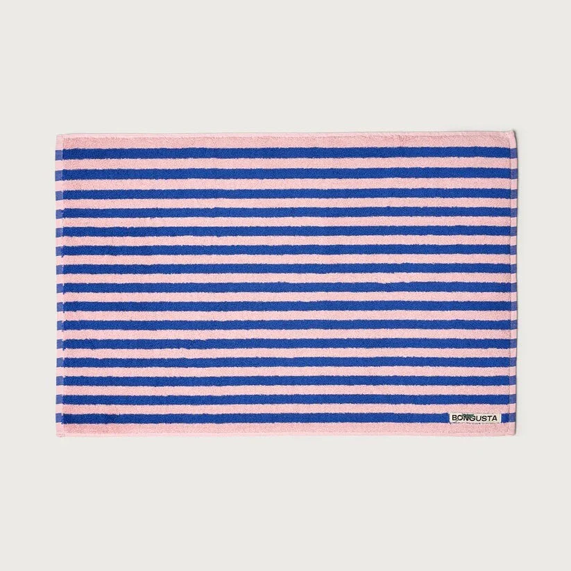 Badematte BONGUSTA “Dazzling Blue & Rose” | 50x80cm Baumwolle | Funktional & Dekorativ