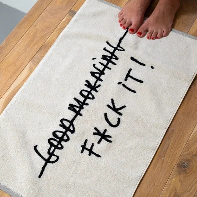 Badematte “Good Morning, Fuck it” | Schwarz-Weiß & kompromisslos | helen b