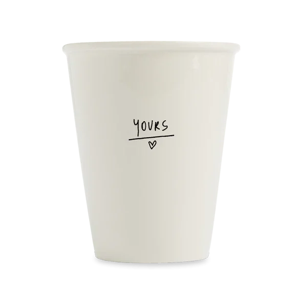 Becher Helen B “Yours” | Weiß Keramik | Perfekt für Paare