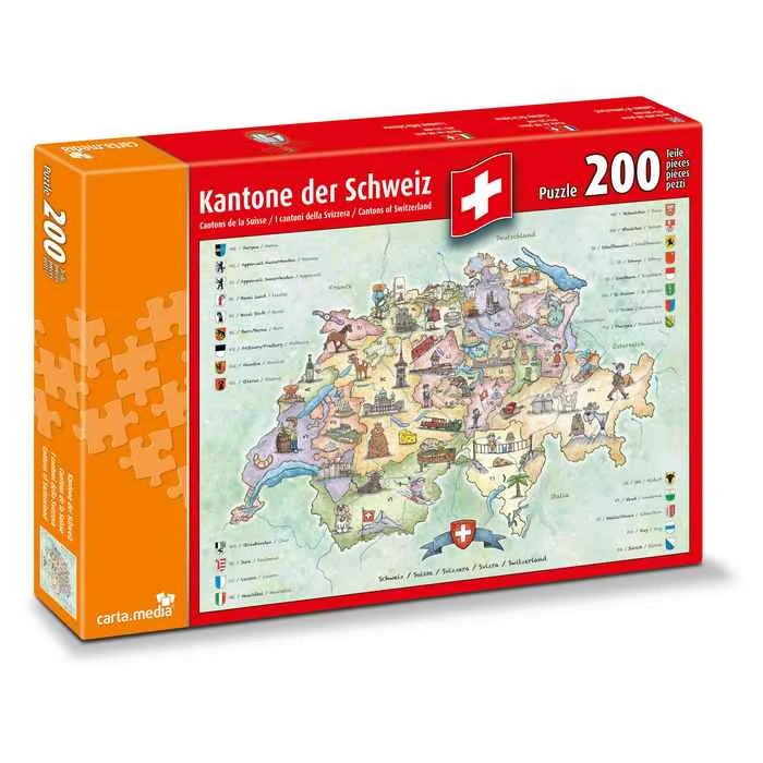 carta.media Kantone der Schweiz - Puzzle 200 Teile