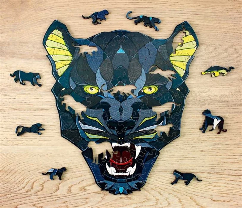 Eco-Wood-Art - Holzpuzzle Panther mit Spieltieren