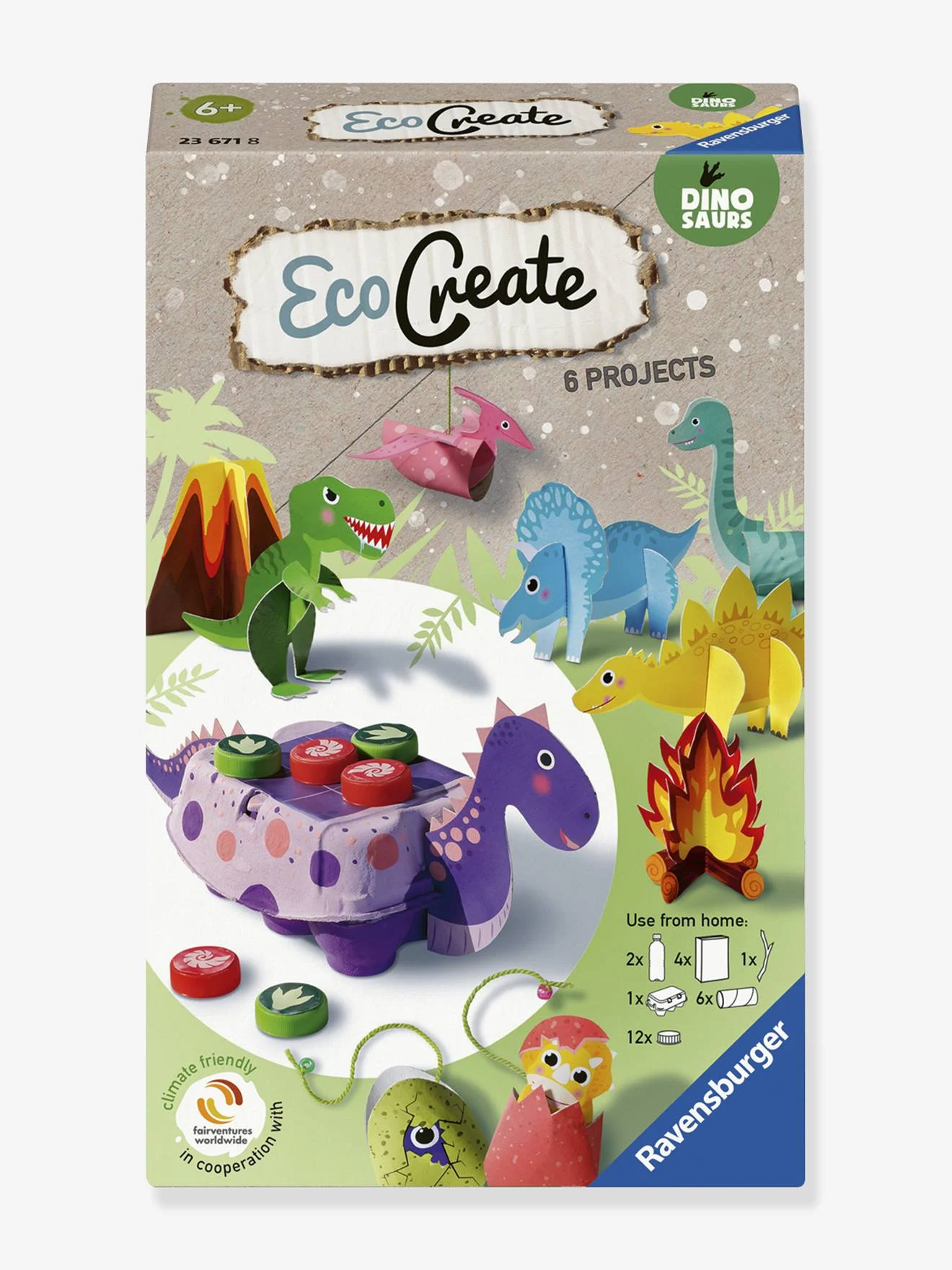 Kinder Kreativ-Set EcoCreate Brülle mit den Dinosauriern Ravensburger - mehrfarbig
