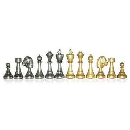 Schachfiguren Staunton groß - Zink-Druckguß, Königshöhe 72 mm