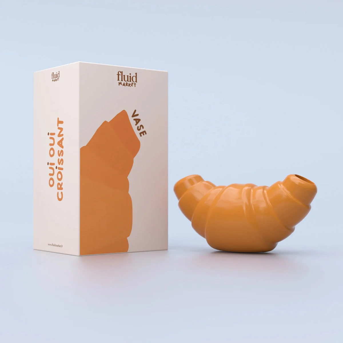 Vase Fluid Market "Croissant" | Beige, Keramik, Charmantes Design