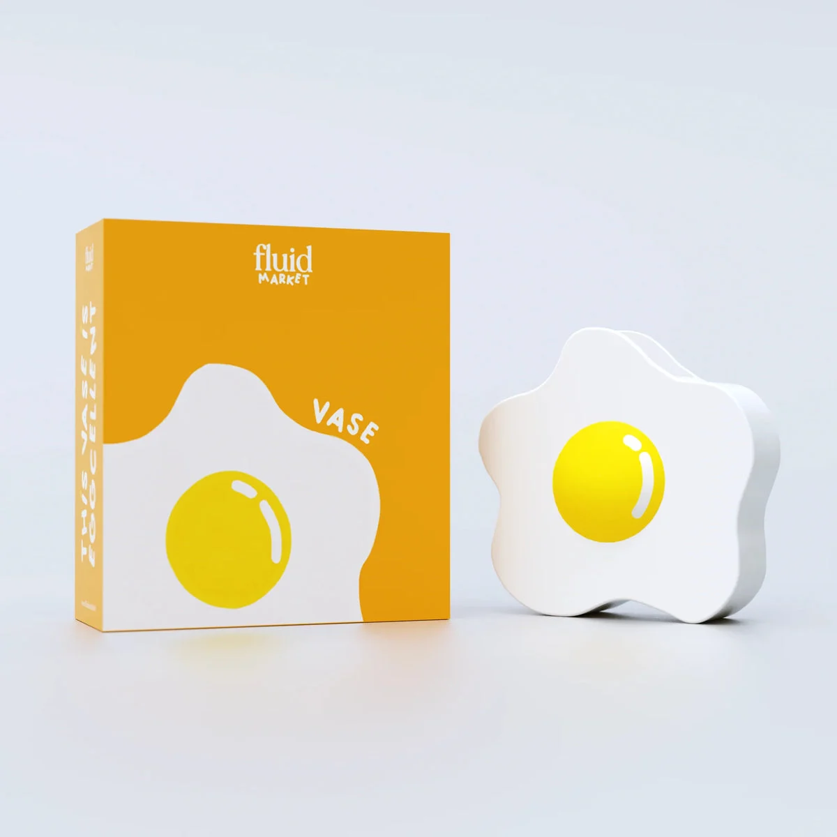 Vase Fluid Market "Egg" | Weiß, Keramik, Witziges Design