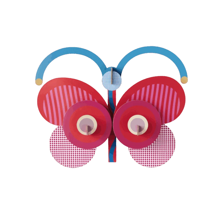 Wanddeko studio ROOF “Stripy Butterfly” | Schmetterlingsdeko aus Karton
